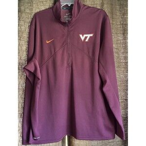 Virginia Tech Hokies Jacket Nike Dri-fit Quarter Zip Maroon Men's XL Extra Large